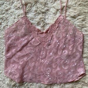 The Bay Light Pink Textured Pattern Flowy Cami Blouse Tank Top